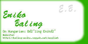 eniko baling business card